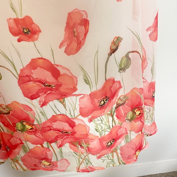 Lulu's Poppy Floral Maxi Dress Halter Neck Ivory/Red Size XL NWT - Picture 12 of 14